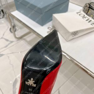 PRADA PATENT LEATHER PUMPS RED 1I001N - Image 5