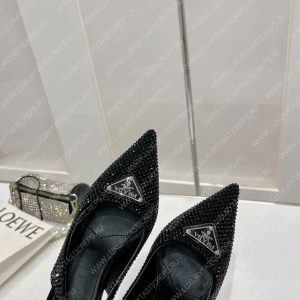 PRADA RHINESTONE SLINGBACK PUMP BLACK 1I002N - Image 4