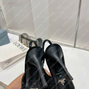 PRADA RHINESTONE SLINGBACK PUMP BLACK 1I002N - Image 5