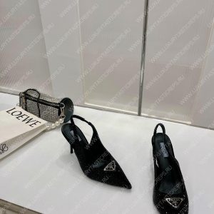 PRADA RHINESTONE SLINGBACK PUMP BLACK 1I002N - Image 6
