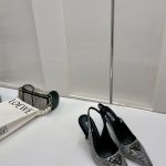 PRADA RHINESTONE SLINGBACK PUMP BLACK/WHITE 1I002N