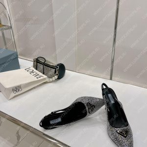 PRADA RHINESTONE SLINGBACK PUMP BLACK/WHITE 1I002N - Image 6