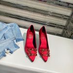 ROGER VIVER FLOWER STRASS BUCKLE PUMPS RED RVW4141