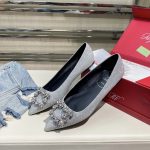 ROGER VIVER FLOWER STRASS BUCKLE PUMPS RED RVW4141