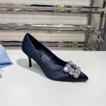 ROGER VIVER FLOWER STRASS BUCKLE PUMPS BLACK RVW4141