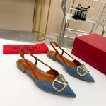 VALENTINO VLOGO SIGNATURE SLINGBACK FLAT PUMP BLUE 2W2S0Q70DSH0NO