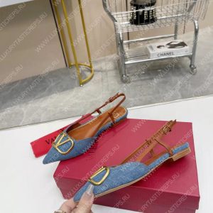 VALENTINO VLOGO SIGNATURE SLINGBACK FLAT PUMP BLUE 2W2S0Q70DSH0NO - Image 7