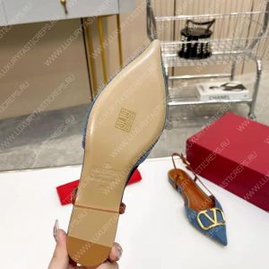 VALENTINO VLOGO SIGNATURE SLINGBACK FLAT PUMP BLUE 2W2S0Q70DSH0NO - Image 9