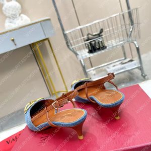 VALENTINO VLOGO SIGNATURE SLINGBACK PUMP BLUE 2W2S0Q70DSH0NO - Image 3