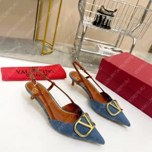 VALENTINO VLOGO SIGNATURE SLINGBACK PUMP BLUE 2W2S0Q70DSH0NO - Image 4