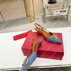 VALENTINO VLOGO SIGNATURE SLINGBACK PUMP BLUE 2W2S0Q70DSH0NO - Image 6