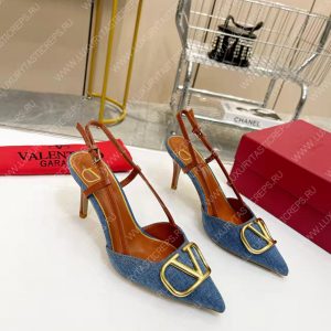 VALENTINO VLOGO SIGNATURE SLINGBACK PUMP BLUE ZW2S0R01MZF0NO - Image 4