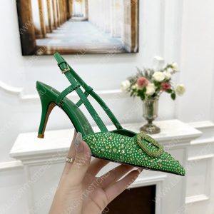 VALENTINO VLOGO SIGNATURE SLINGBACK PUMP GREEN ZW2S0R01MZF0NO - Image 5