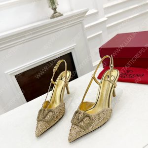 VALENTINO VLOGO SIGNATURE SLINGBACK PUMP GOLDEN ZW2S0R01MZF0NO - Image 9