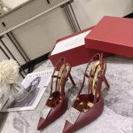 VALENTINO ONE STUD PUMP WITH CRYSTALS CHERRY WS0R01TMK
