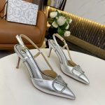 VALENTINO VLOGO SIGNATURE SLINGBACK PUMP SILVER 2W2S0R01TMK
