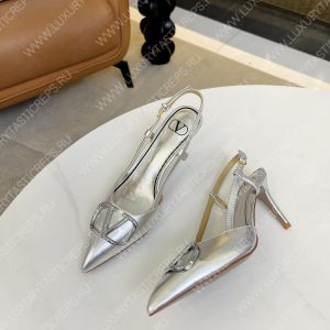 VALENTINO VLOGO SIGNATURE SLINGBACK PUMP SILVER 2W2S0R01TMK - Image 4
