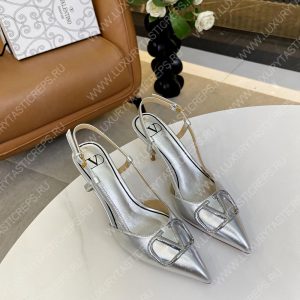 VALENTINO VLOGO SIGNATURE SLINGBACK PUMP SILVER 2W2S0R01TMK - Image 5