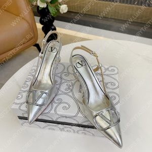 VALENTINO VLOGO SIGNATURE SLINGBACK PUMP SILVER 2W2S0R01TMK - Image 8