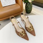 VALENTINO VLOGO SIGNATURE SLINGBACK PUMP BROWN 2W2S0R01TMK