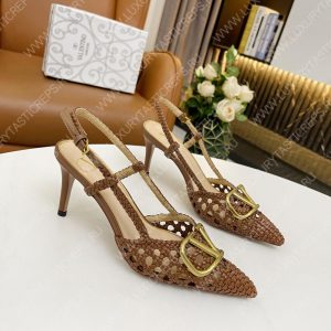 VALENTINO VLOGO SIGNATURE SLINGBACK PUMP BROWN 2W2S0R01TMK - Image 8