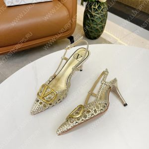 VALENTINO VLOGO SIGNATURE SLINGBACK PUMP PLATINUM 2W2S0R01TMK - Image 7