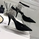 YVES SAINT LAURENT CRYSTAL CHAIN-TRIM PUMPS BLACK 7131751TVDD1000