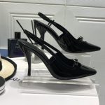 YVES SAINT LAURENT BLADE SLINGBACK PUMPS BLACK 660540AKPNN1000