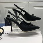 YVES SAINT LAURENT BLADE SLINGBACK PUMPS BLACK 660540AKPNN1000