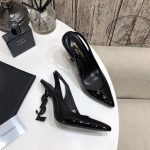 YVES SAINT LAURENT KISS LEATHER SLINGBACK PUMPS BLACK 16475973