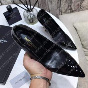 YVES SAINT LAURENT OPYM LOGO HEEL LEATHER PUMPS BLACK AND BEIGE 472011D6CVV - Image 4