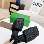 BOTTEGA VENETA DOT WAVE FLAT SANDALS BLACK 708880V