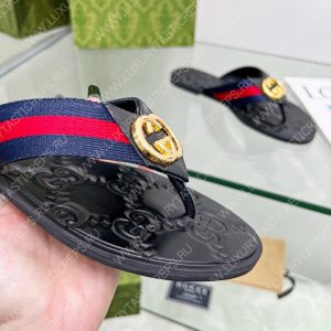 GUCCI GG THONG WEB SANDAL RED, BLUE AND BLACK 612138 - Image 4
