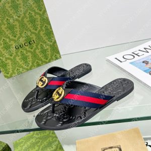 GUCCI GG THONG WEB SANDAL RED, BLUE AND BLACK 612138 - Image 6