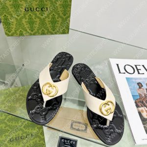 GUCCI GG THONG WEB SANDAL WHITE 612138 - Image 6