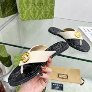 GUCCI GG THONG WEB SANDAL WHITE 612138 - Image 7