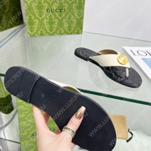 GUCCI GG THONG WEB SANDAL WHITE 612138 - Image 8