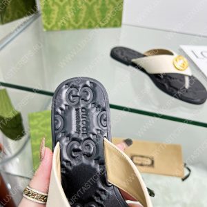 GUCCI GG THONG WEB SANDAL WHITE 612138 - Image 9