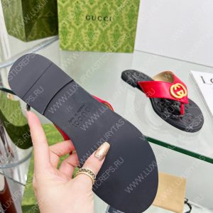 GUCCI GG THONG WEB SANDAL RED 612138 - Image 7