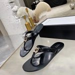 GUCCI GG BLACK THONG SANDALS BLACK 612138