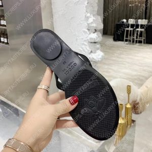 GUCCI GG BLACK THONG SANDALS BLACK 612138 - Image 4