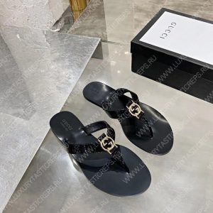 GUCCI GG BLACK THONG SANDALS BLACK 612138 - Image 5