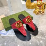 GUCCI INTERLOCKING G THONG SANDAL RED 739048