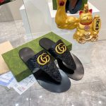 GUCCI INTERLOCKING G THONG SANDAL BLACK 739048