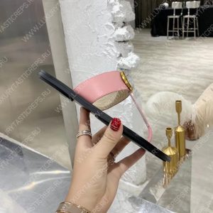 GUCCI LEATHER THONG SANDAL WITH DOUBLE G PINK 497444 - Image 9