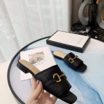 GUCCI LEATHER SLIDES BLACK 623111