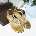 GUCCI GG SPARKLING THONG FLAT SANDAL GOLD, SILVER AND BLACK 497444