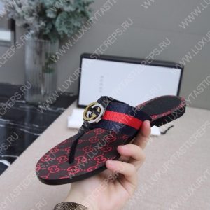 GUCCI GG WEB SANDALS BLACK KAKI/RED 612138 - Image 7