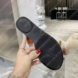 GUCCI LEATHER THONG SANDAL WITH DOUBLE G MULTICOLOUR 497444 - Image 7