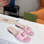 GUCCI INTERLOCKING G CUT-OUT SLIDE SANDAL BABY PINK 694451